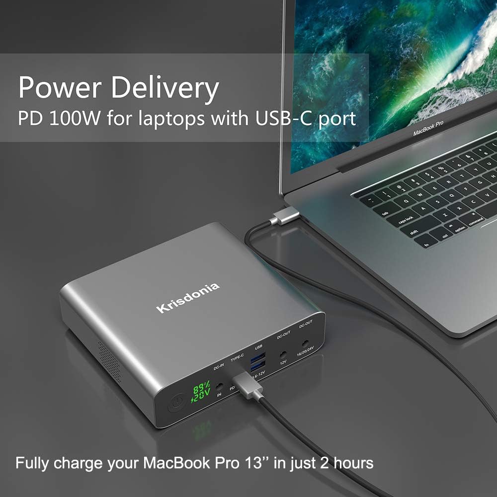 Krisdonia ポータブル電源 AC出力 27000mAh 大容量 130W モバイル
